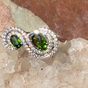 CHROME DIOPSIDE 925 STERLING SILVER RING, SIZE 7.75
